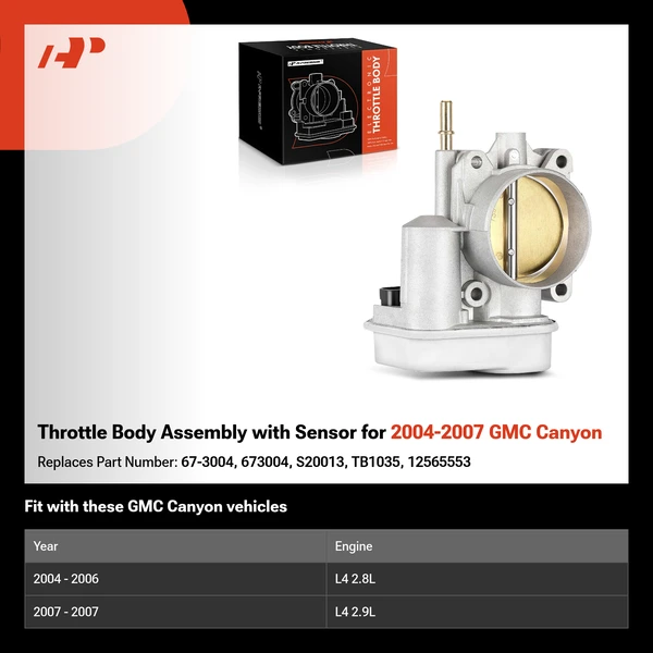 Throttle Body Assembly with Sensor for 2004-2007 GMC Canyon