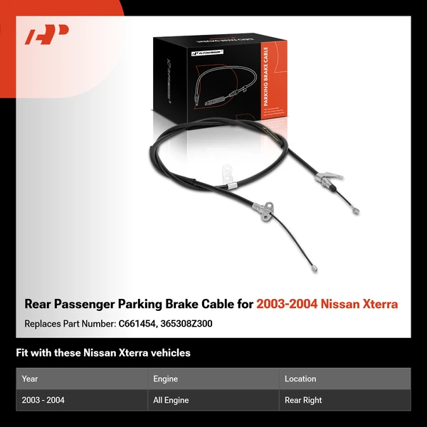 Rear Passenger Parking Brake Cable for 2003-2004 Nissan Xterra