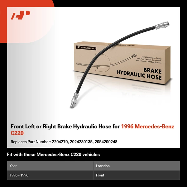 Front Left or Right Brake Hydraulic Hose for 1996 Mercedes-Benz C220