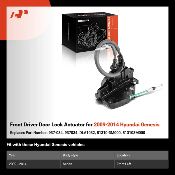 Front Driver Door Lock Actuator for 2009-2014 Hyundai Genesis