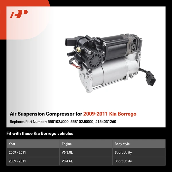 Air Suspension Compressor for 2009-2011 Kia Borrego