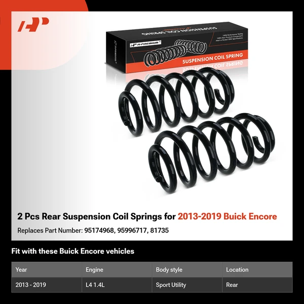 2 Pcs Rear Suspension Coil Springs for 2013-2019 Buick Encore