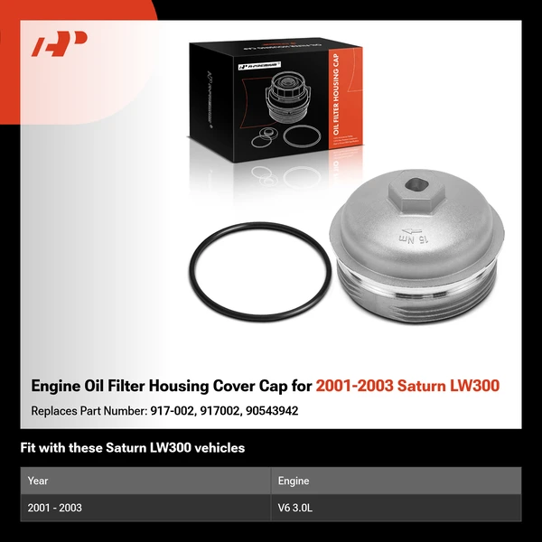 Engine Oil Filter Housing Cover Cap for 2001-2003 Saturn LW300