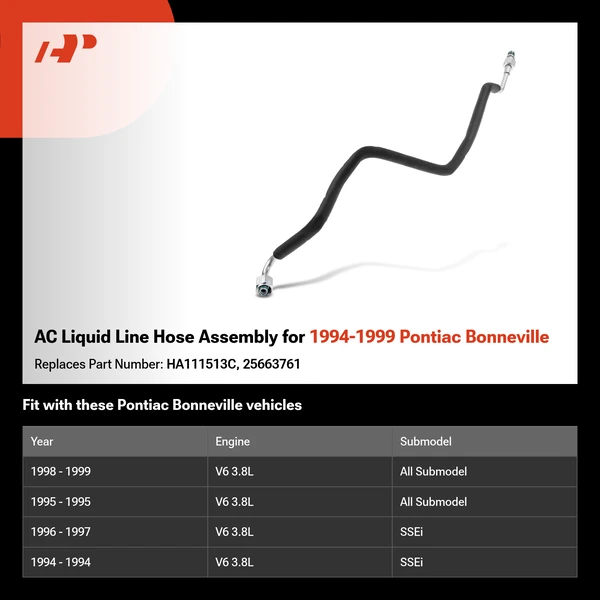 AC Liquid Line Hose Assembly for 1994-1999 Pontiac Bonneville