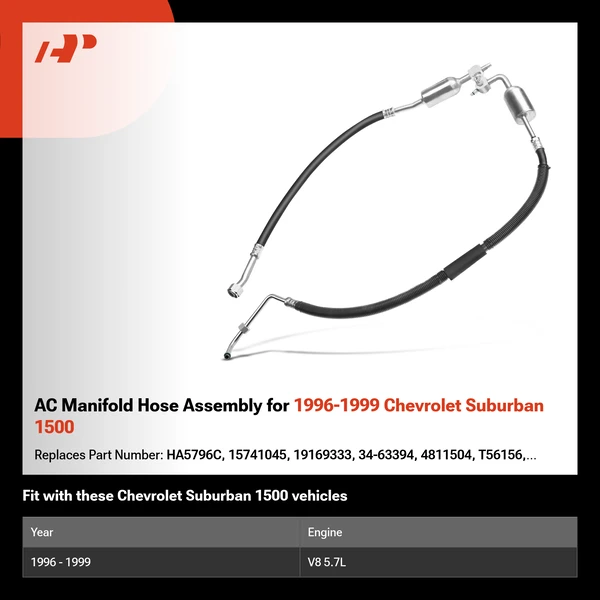 AC Manifold Hose Assembly for 1996-1999 Chevrolet Suburban 1500