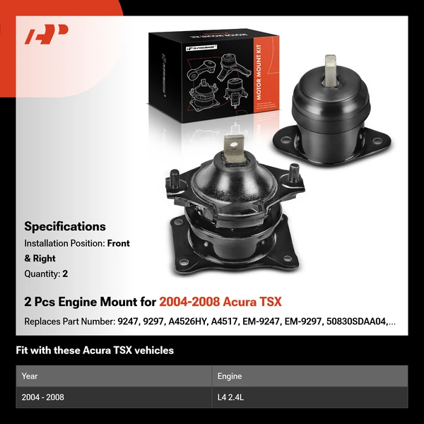 2 Pcs Engine Mount for 2004-2008 Acura TSX