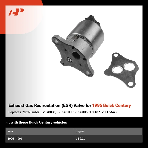 Exhaust Gas Recirculation (EGR) Valve for 1996 Buick Century