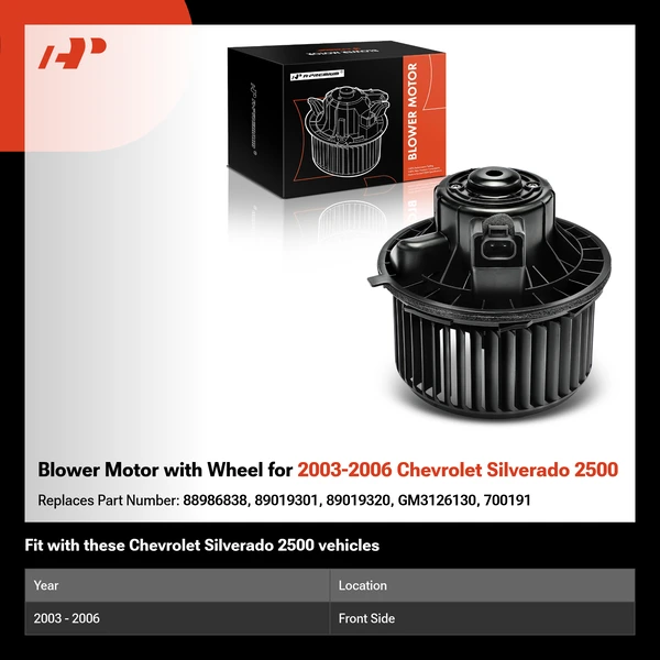 Blower Motor with Wheel for 2003-2006 Chevrolet Silverado 2500
