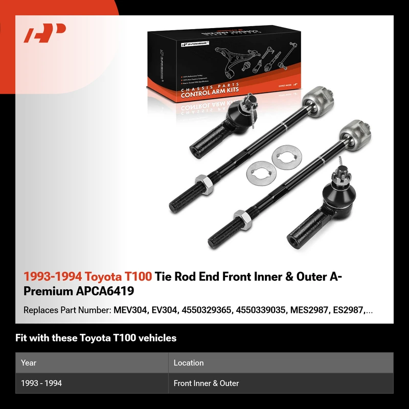 1993-1994 Toyota T100 Tie Rod End Front Inner & Outer A-Premium APCA6419