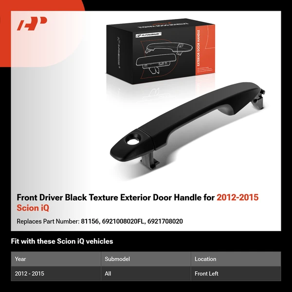 Front Driver Black Texture Exterior Door Handle for 2012-2015 Scion iQ