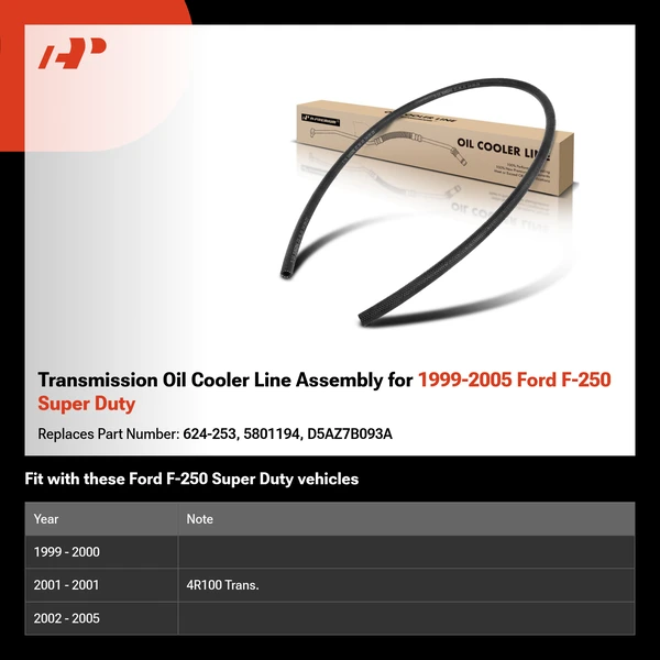 Transmission Oil Cooler Line Assembly for 1999-2005 Ford F-250 Super Duty