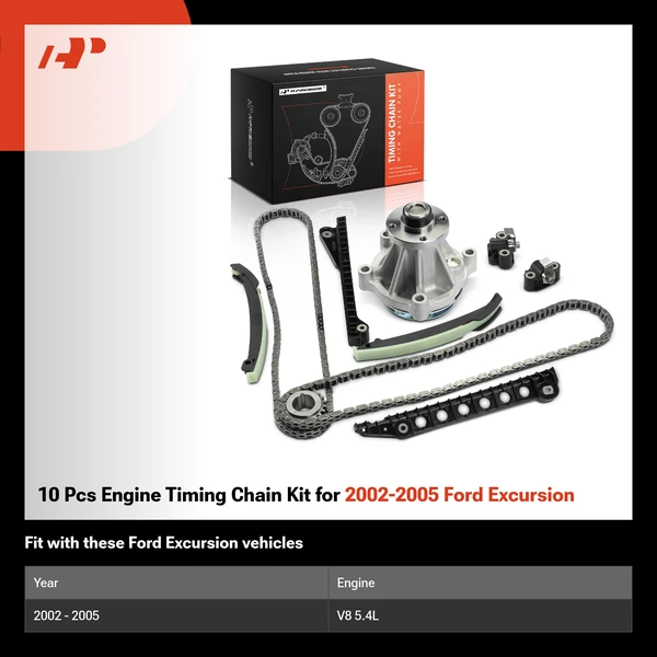 10 Pcs Engine Timing Chain Kit for 2002-2005 Ford Excursion