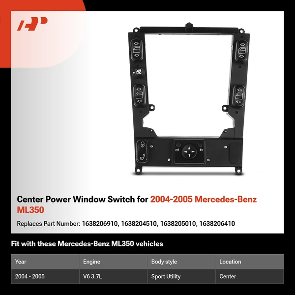 Center Power Window Switch for 2004-2005 Mercedes-Benz ML350