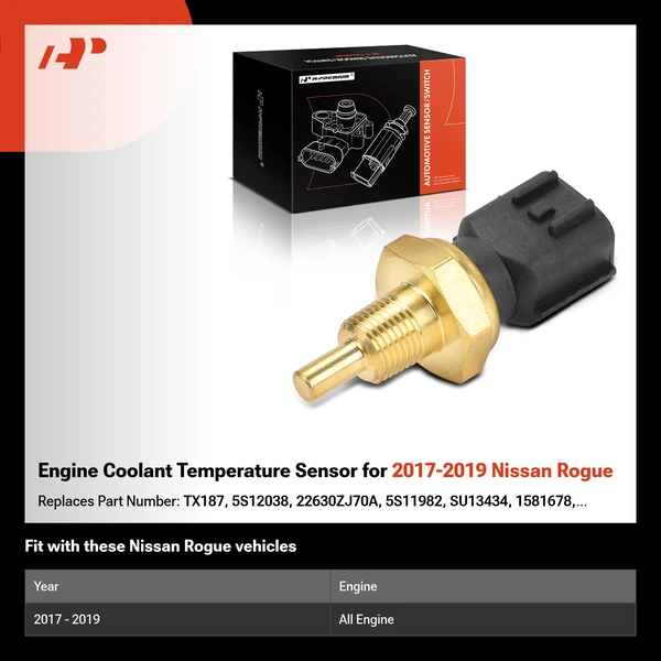 Engine Coolant Temperature Sensor for 2017-2019 Nissan Rogue