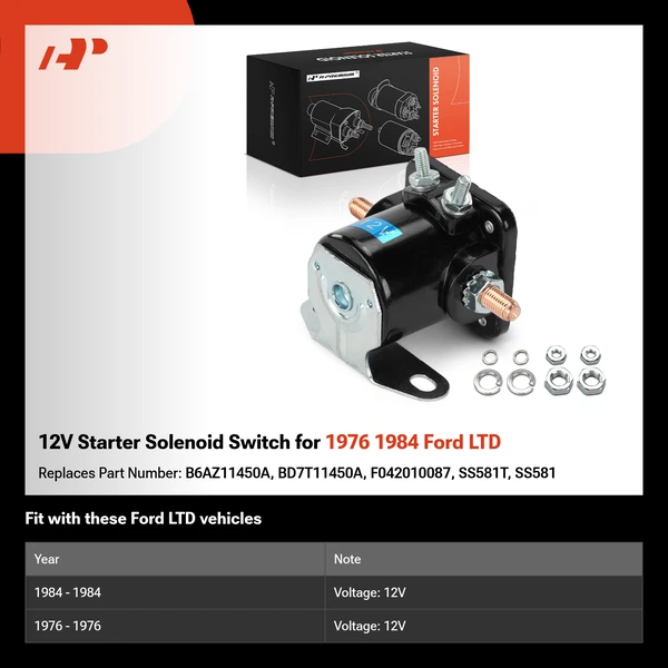 12V Starter Solenoid Switch for 1976 1984 Ford LTD