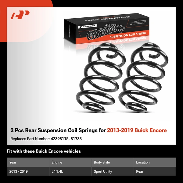 2 Pcs Rear Suspension Coil Springs for 2013-2019 Buick Encore