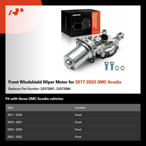 Front Windshield Wiper Motor for 2017-2023 GMC Acadia