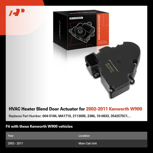 HVAC Heater Blend Door Actuator for 2002-2011 Kenworth W900