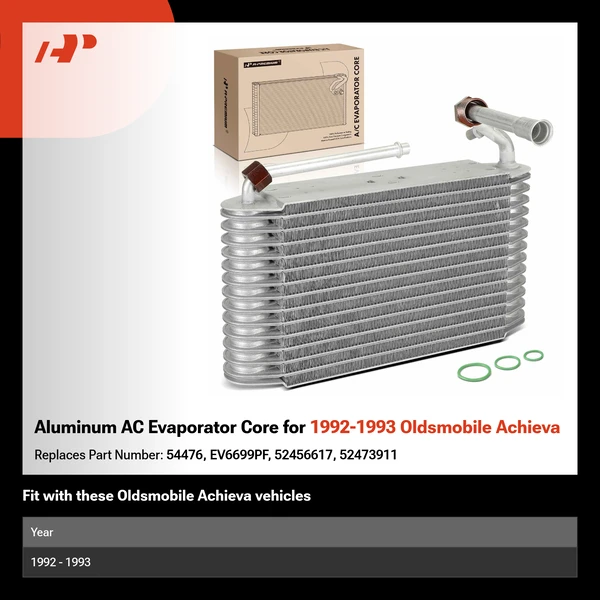 Aluminum AC Evaporator Core for 1992-1993 Oldsmobile Achieva