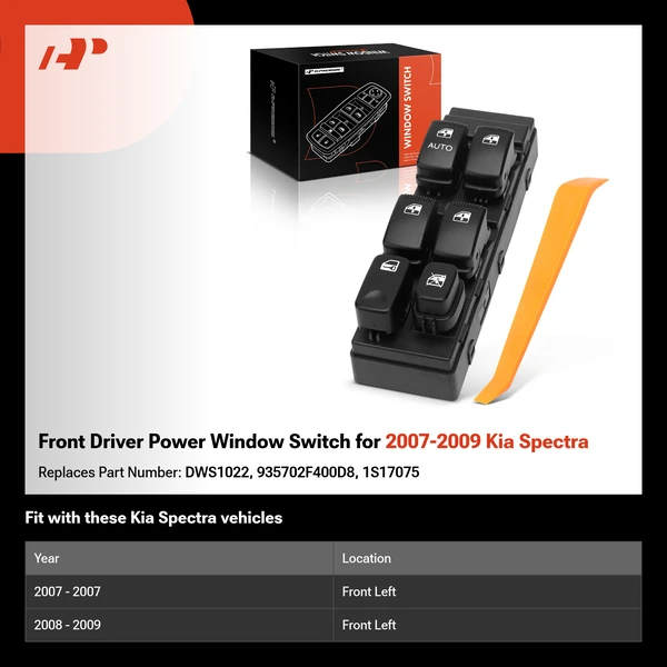 Front Driver Power Window Switch for 2007-2009 Kia Spectra