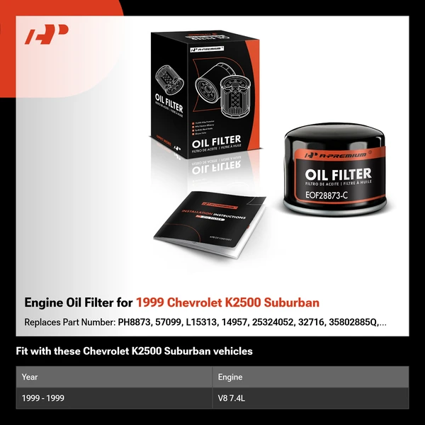 Engine Oil Filter for 1999 Chevrolet K2500 Suburban