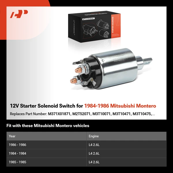 12V Starter Solenoid Switch for 1984-1986 Mitsubishi Montero
