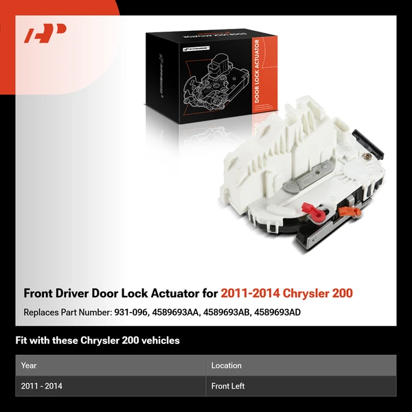 Front Driver Door Lock Actuator for 2011-2014 Chrysler 200