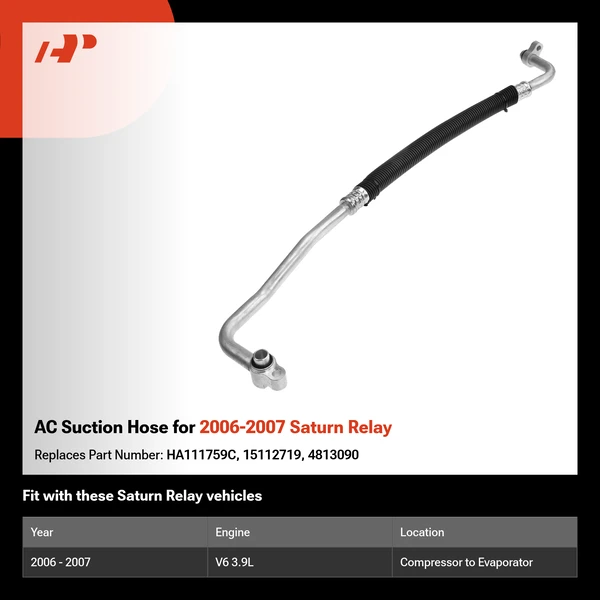 AC Suction Hose for 2006-2007 Saturn Relay