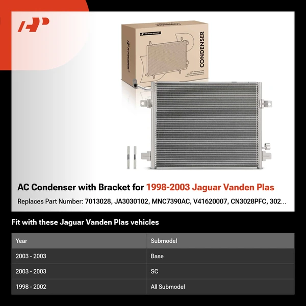 AC Condenser with Bracket for 1998-2003 Jaguar Vanden Plas