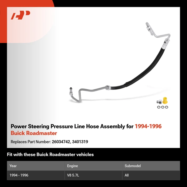 Power Steering Pressure Line Hose Assembly for 1994-1996 Buick Roadmaster