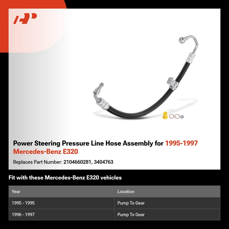 Power Steering Pressure Line Hose Assembly for 1995-1997 Mercedes-Benz E320