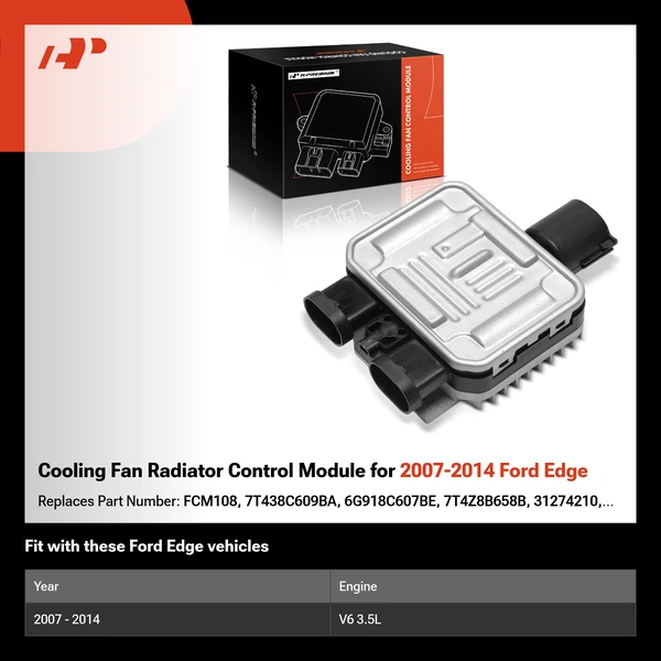 Cooling Fan Radiator Control Module for 2007-2014 Ford Edge