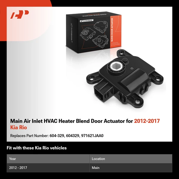 Main Air Inlet HVAC Heater Blend Door Actuator for 2012-2017 Kia Rio