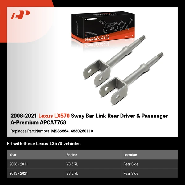 2008-2021 Lexus LX570 Sway Bar Link Rear Driver & Passenger A-Premium APCA7768