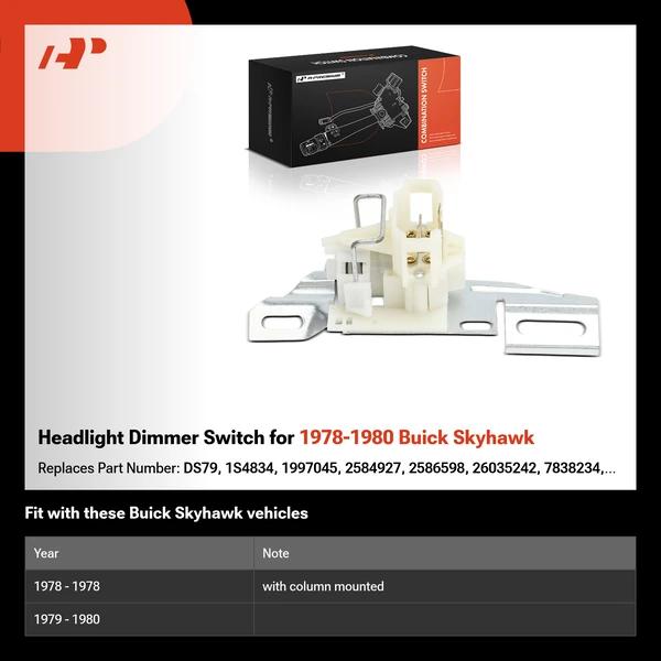 Headlight Dimmer Switch for 1978-1980 Buick Skyhawk