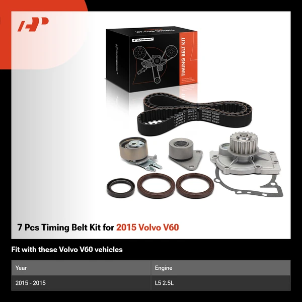 7 Pcs Timing Belt Kit for 2015 Volvo V60