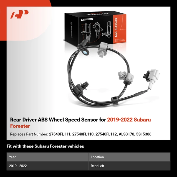 Rear Driver ABS Wheel Speed Sensor for 2019-2022 Subaru Forester