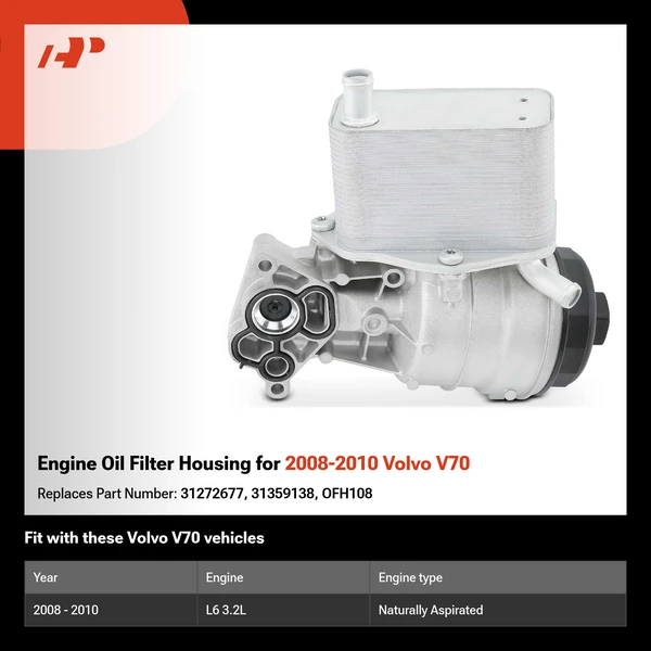 Engine Oil Filter Housing for 2008-2010 Volvo V70