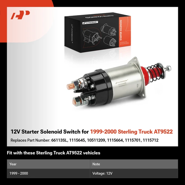 12V Starter Solenoid Switch for 1999-2000 Sterling Truck AT9522
