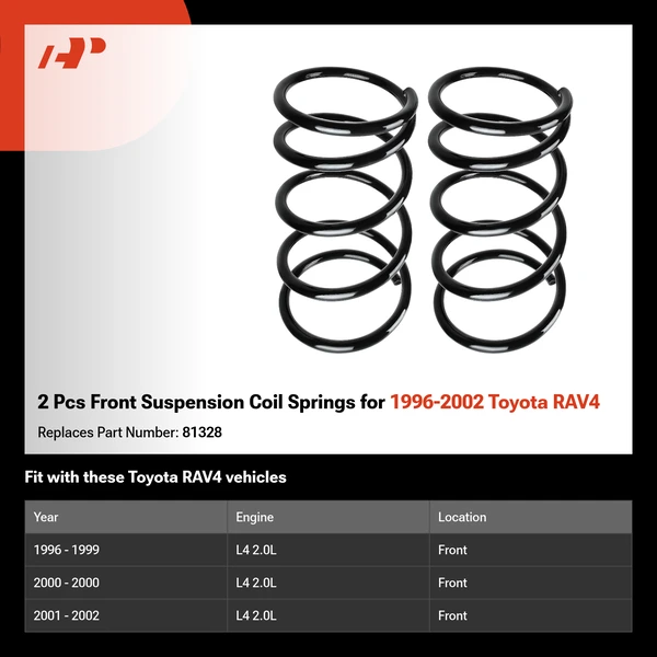 2 Pcs Front Suspension Coil Springs for 1996-2002 Toyota RAV4