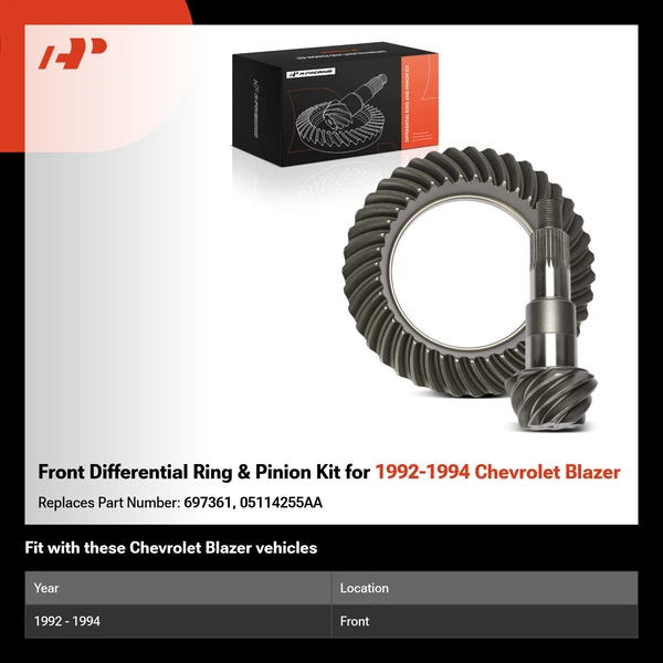 Front Differential Ring & Pinion Kit for 1992-1994 Chevrolet Blazer