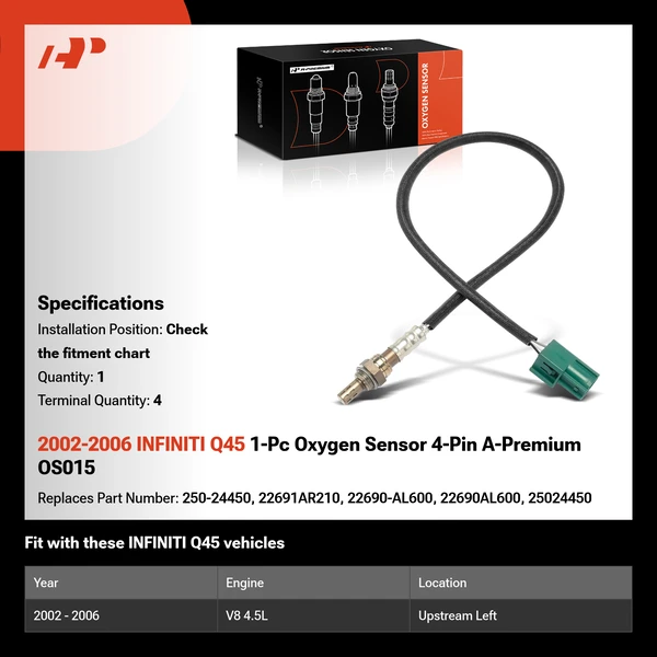 2002-2006 INFINITI Q45 1-Pc Oxygen Sensor 4-Pin A-Premium OS015