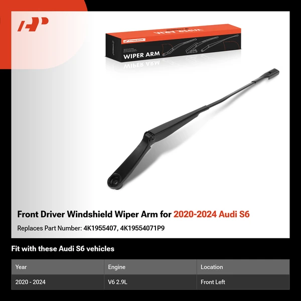 Front Driver Windshield Wiper Arm for 2020-2024 Audi S6