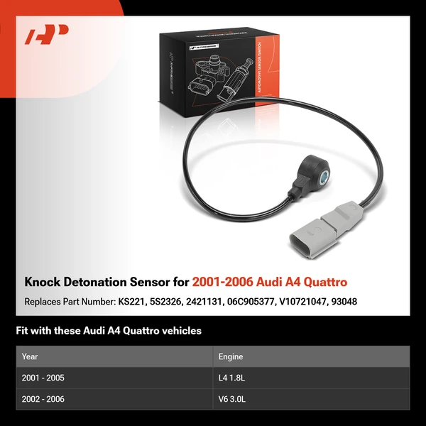 Knock Detonation Sensor for 2001-2006 Audi A4 Quattro