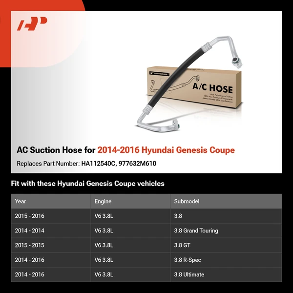 AC Suction Hose for 2014-2016 Hyundai Genesis Coupe