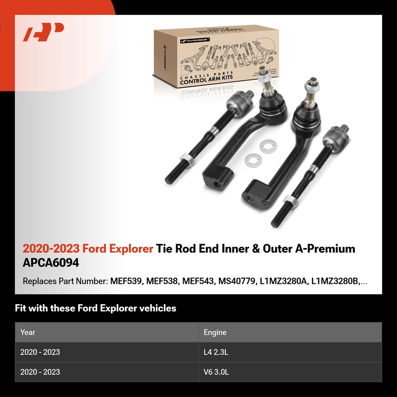 2020-2023 Ford Explorer Tie Rod End Inner & Outer A-Premium APCA6094