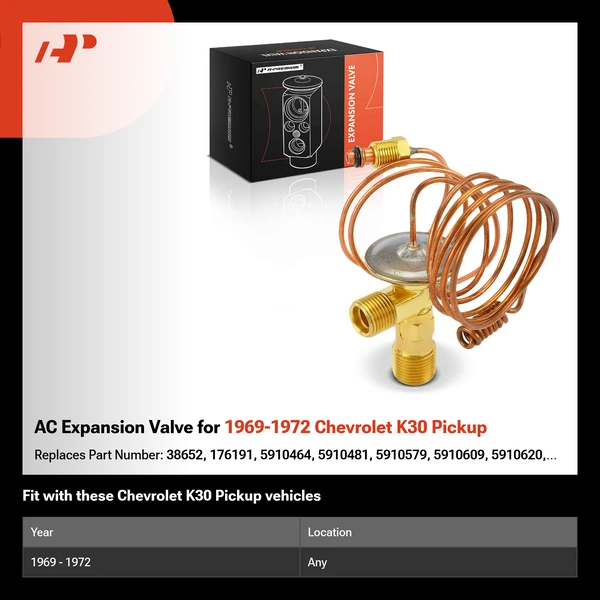 AC Expansion Valve for 1969-1972 Chevrolet K30 Pickup