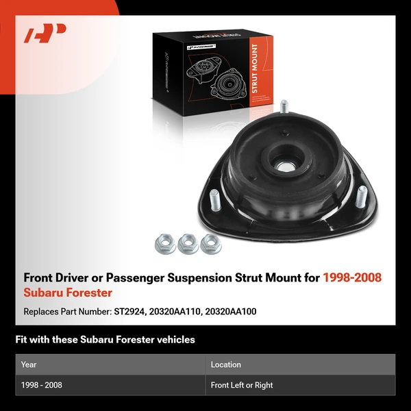 Front Driver or Passenger Suspension Strut Mount for 1998-2008 Subaru Forester