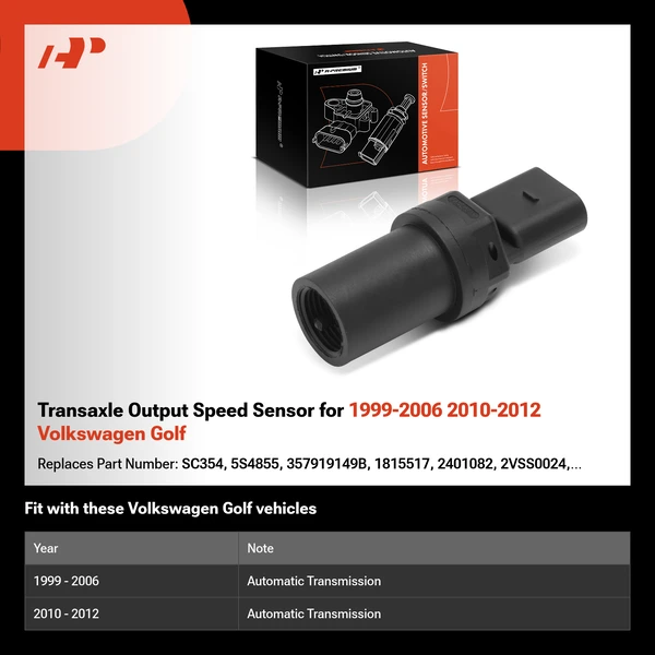 Transaxle Output Speed Sensor for 1999-2006 2010-2012 Volkswagen Golf