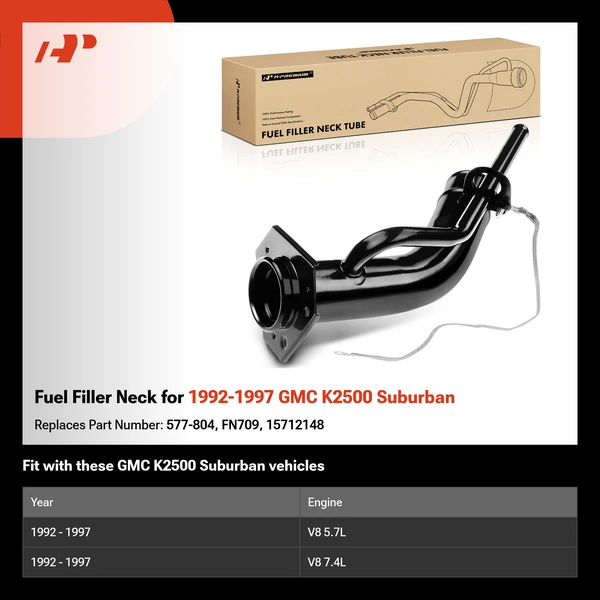 Fuel Filler Neck for 1992-1997 GMC K2500 Suburban